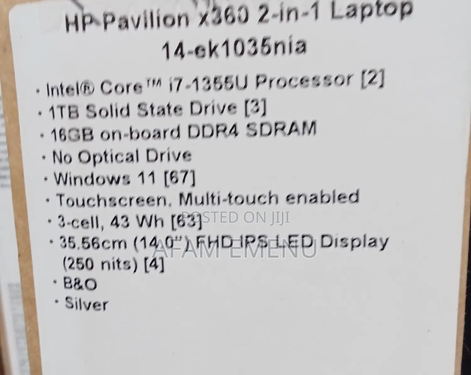 New Laptop HP Pavilion X360 14 16GB Intel Core I7 SSD 1T