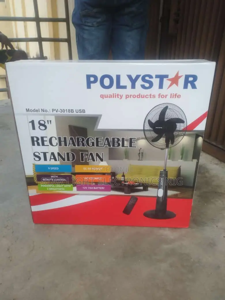 18 Inches Rechargeable Fan Polystar