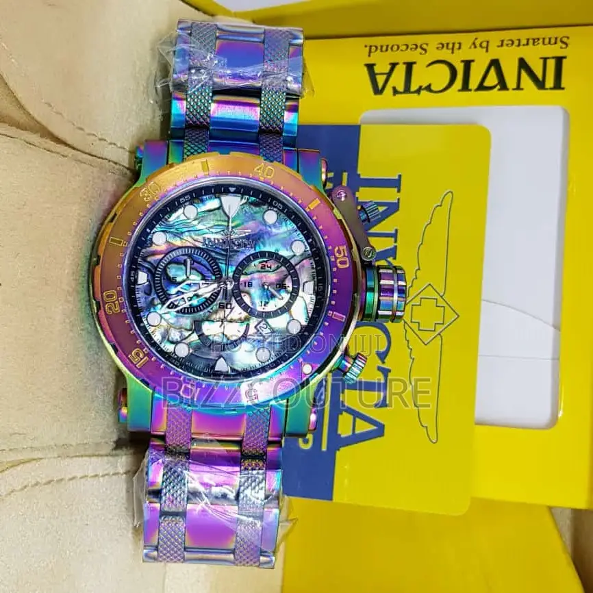 Original Invicta Chronograph Rainbow Chain Watch