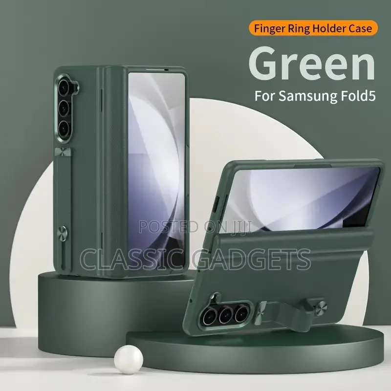 Plain Leather Hinge Protection Cover for Galaxy Z Fold 5 4 3