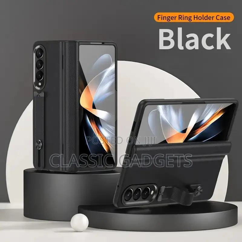 Plain Leather Hinge Protection Cover for Galaxy Z Fold 5 4 3