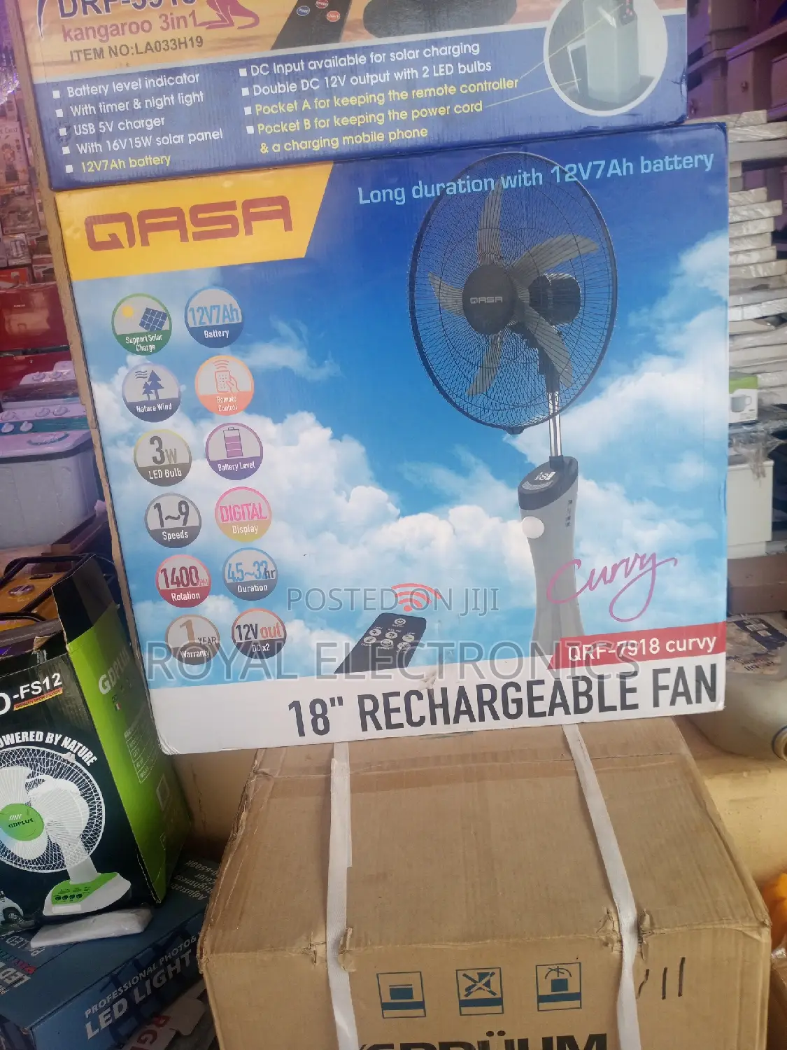 Heavy Duty Qasa 18 Inches Rechargeable Standing Fan