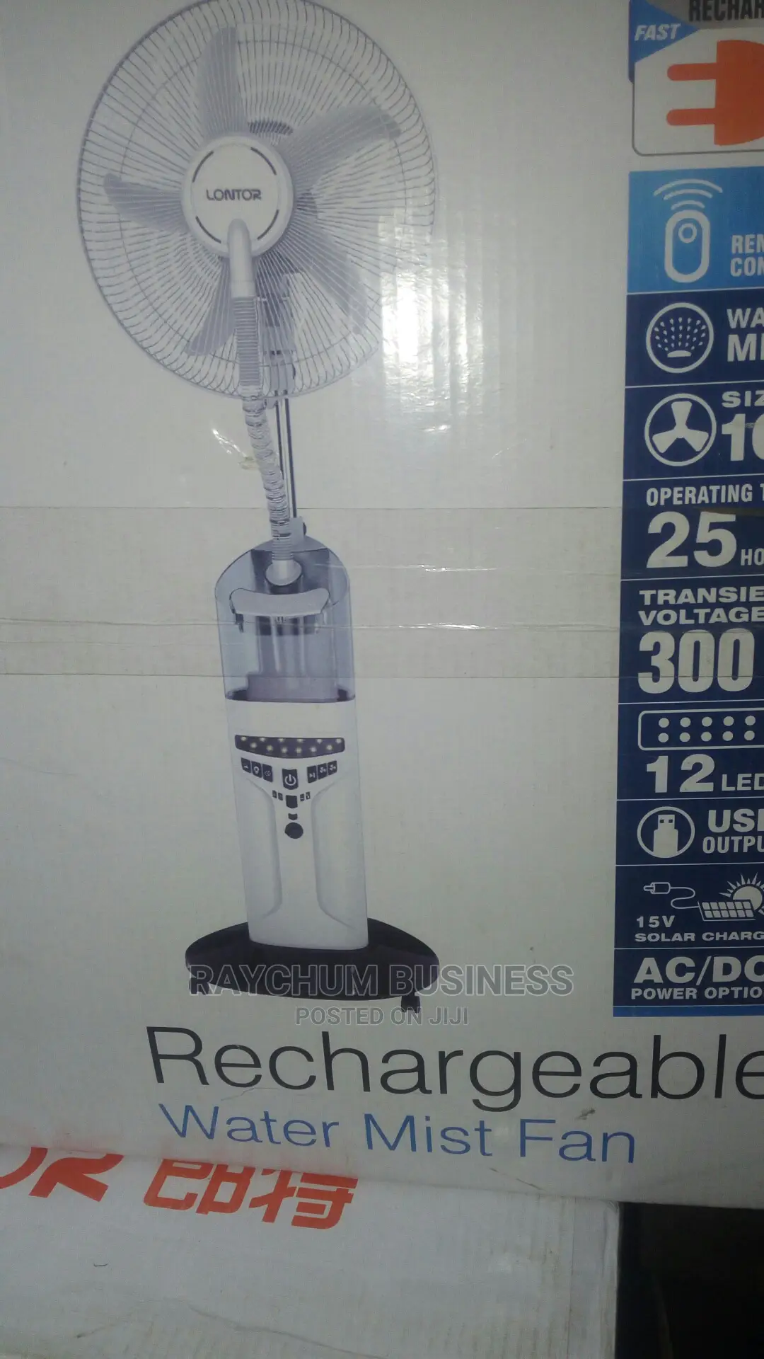 Lontor 16inch Water Mix Rechargeable Fan Ac\Dc