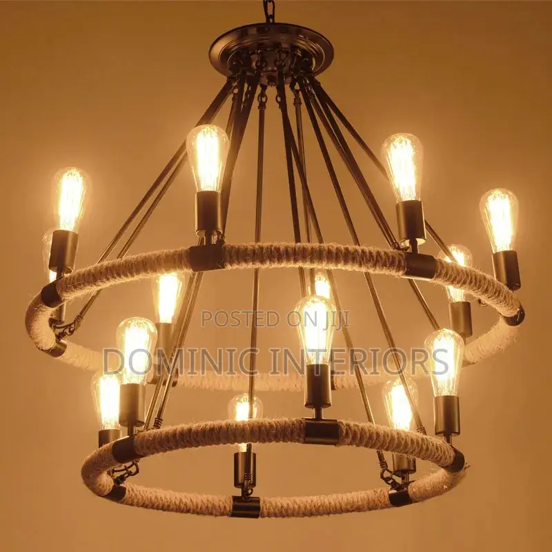 Vintage Retro Hemp Rope Chandelier