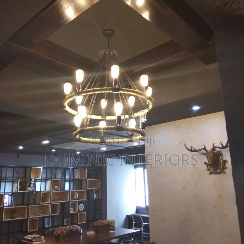Vintage Retro Hemp Rope Chandelier