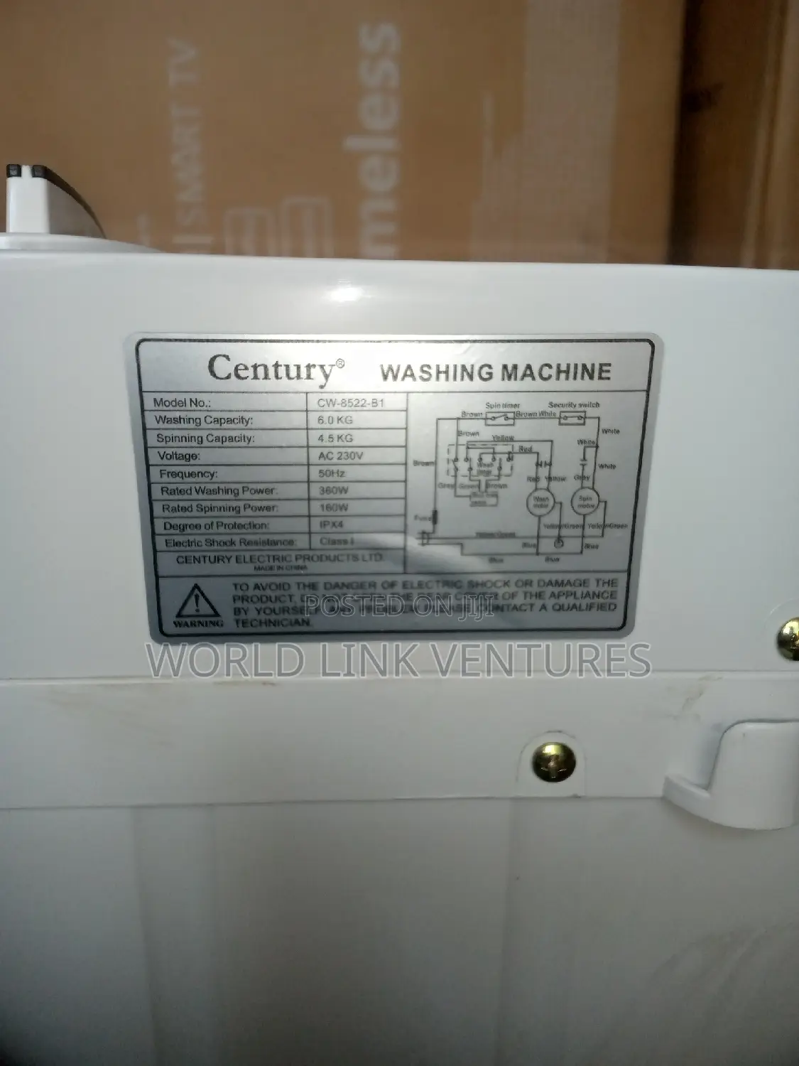 Brand New Century Washing Machine Twin Top Loader.