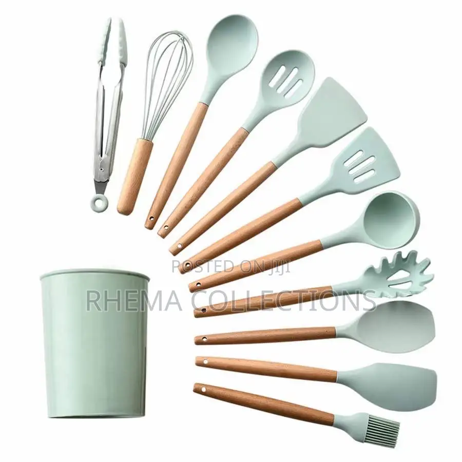 12pc Kitchenware Silicon Cooking Spoon Set