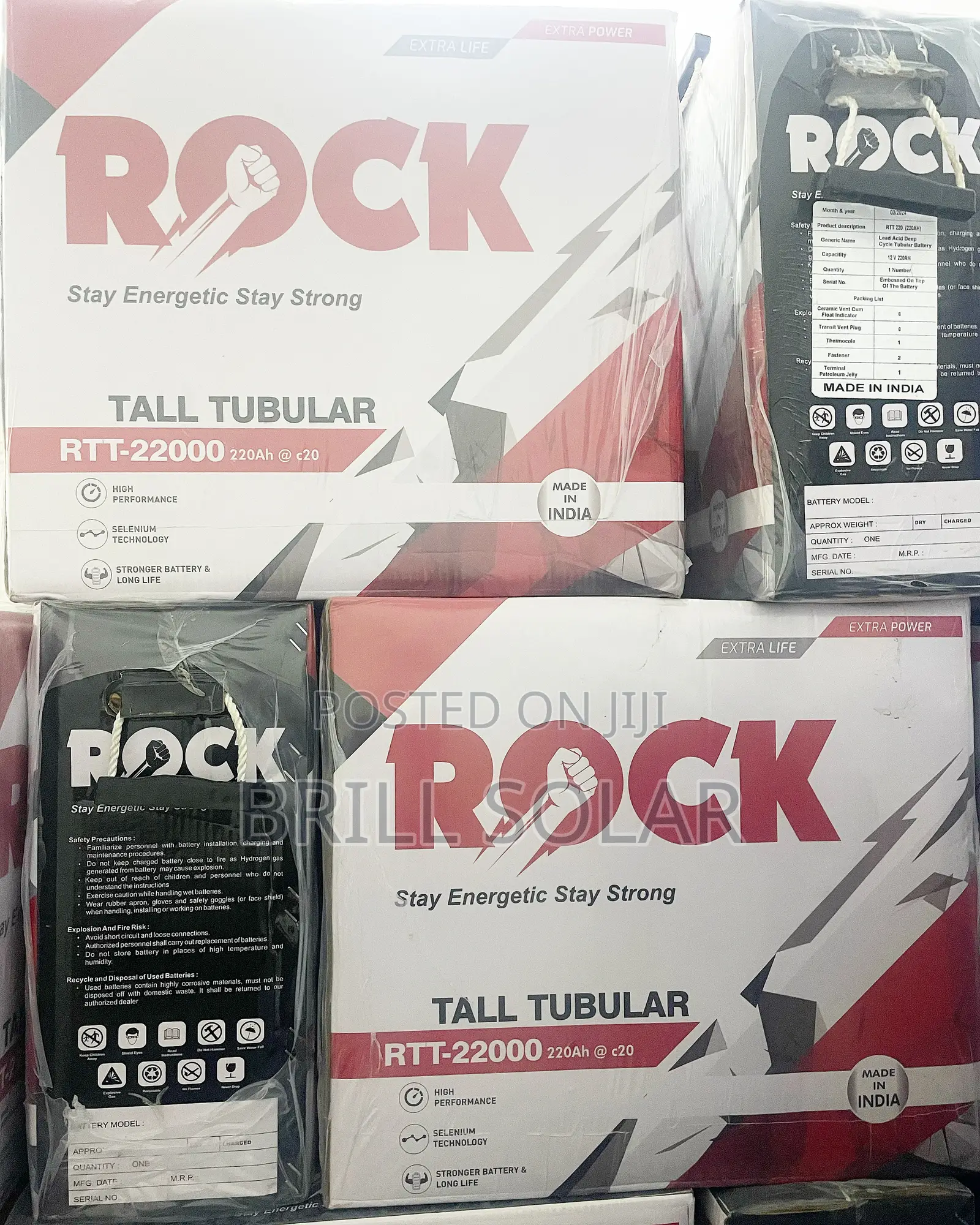 12v-220ah Rock Solar Tubular Battery