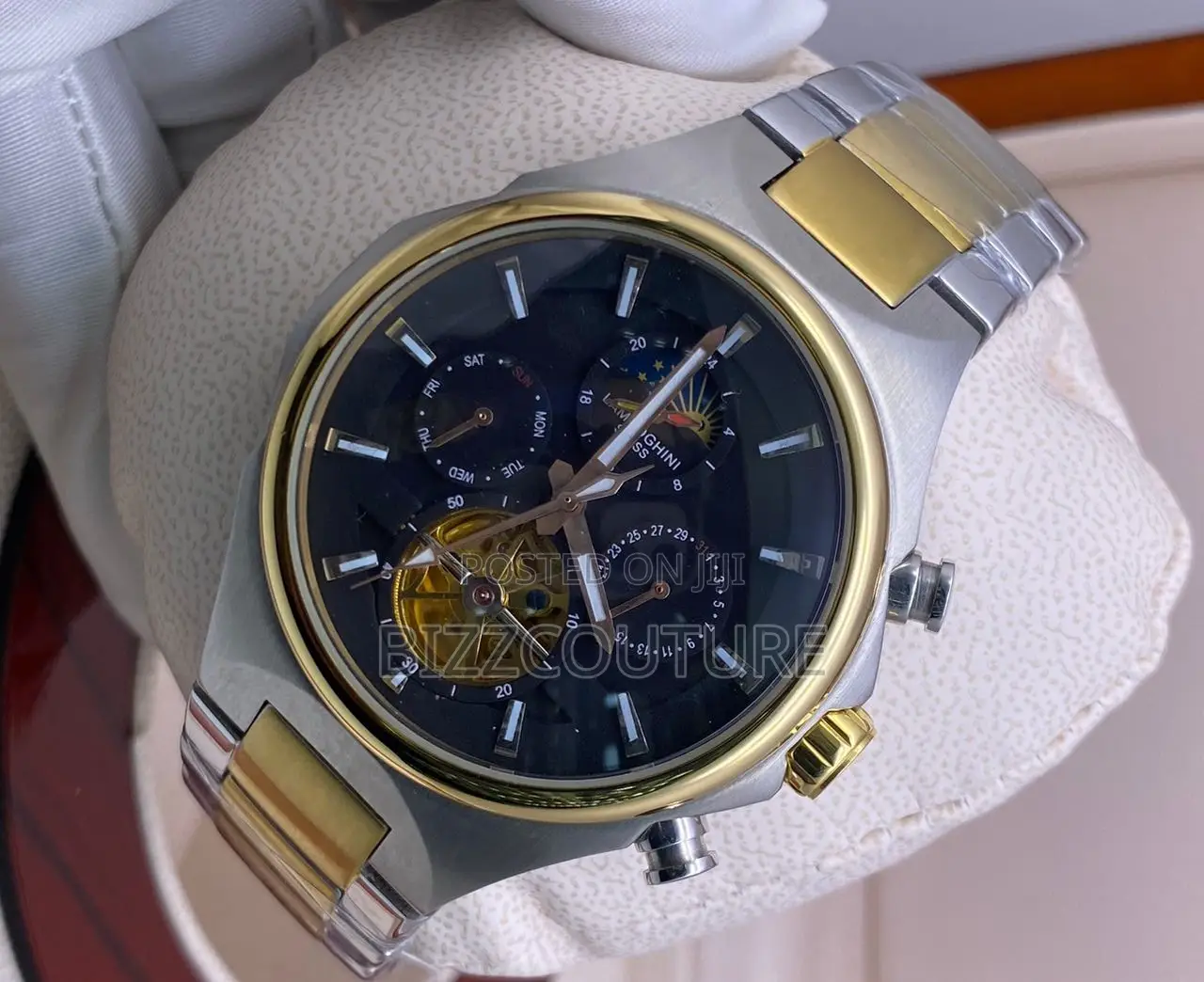 Original Lamborghini Black Dail Chronograph Sliver Watch