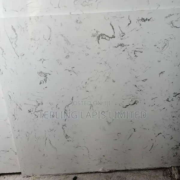 White Carara Quartz Slab