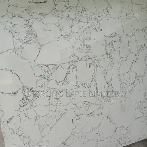 White Patterned Marble Quartz Slab