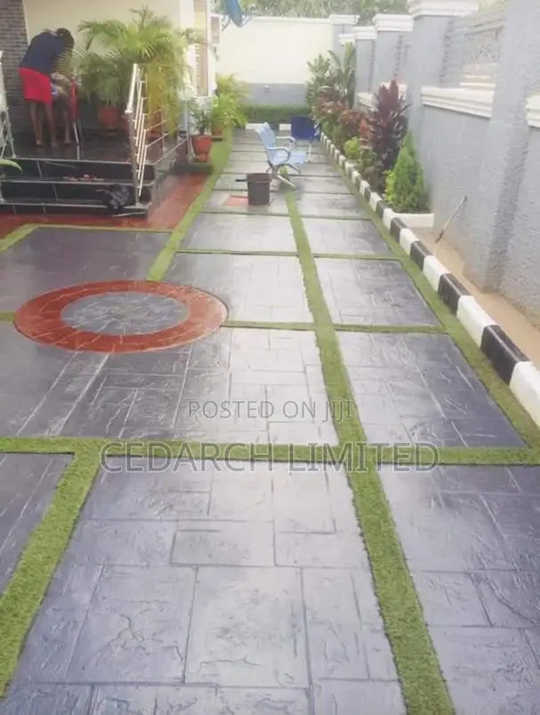 Beautiful Landscaping and Stamp Concrete Flooring Designs