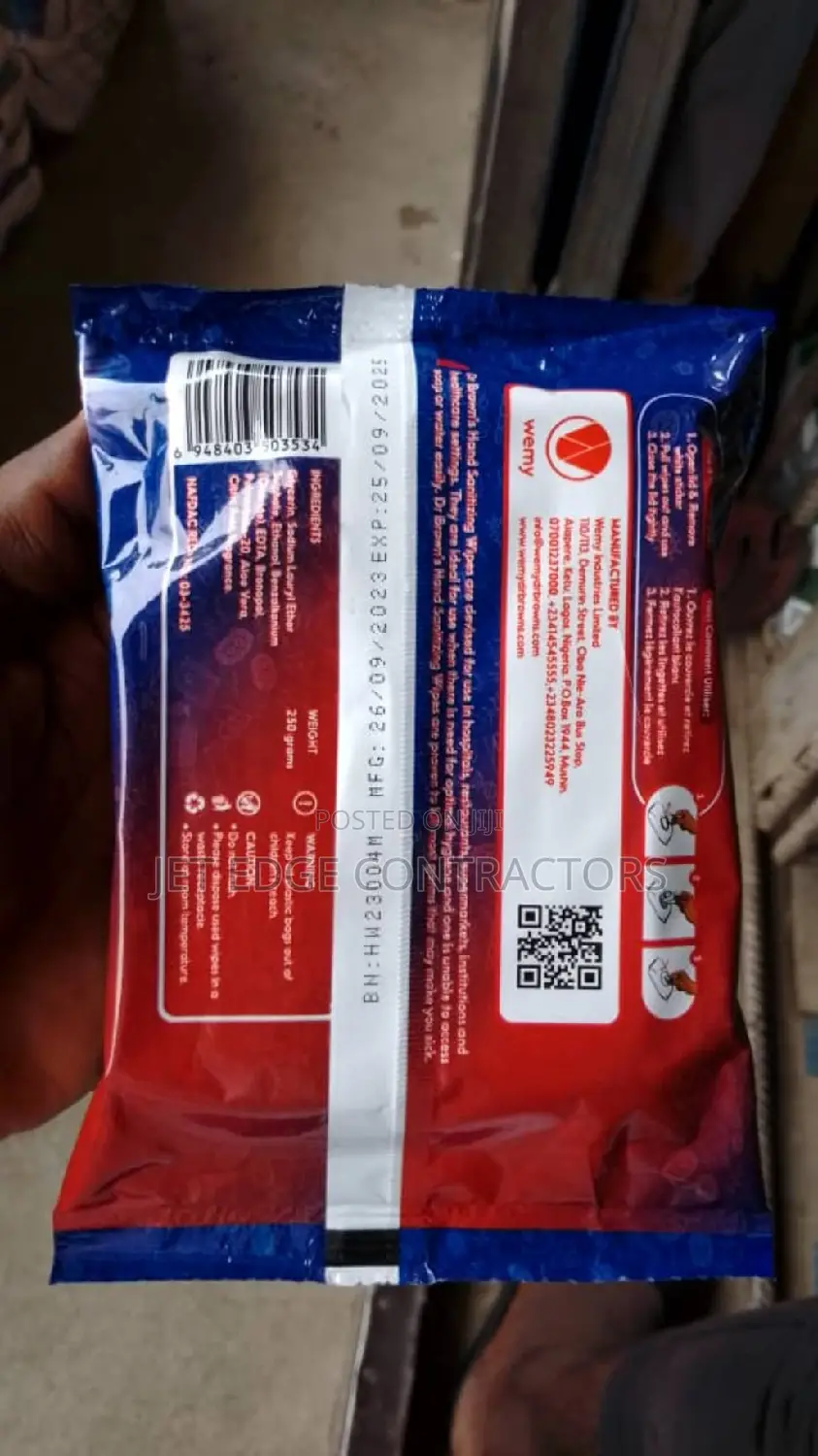 Alcohol Disinfectant Wipes (Dr Brown)