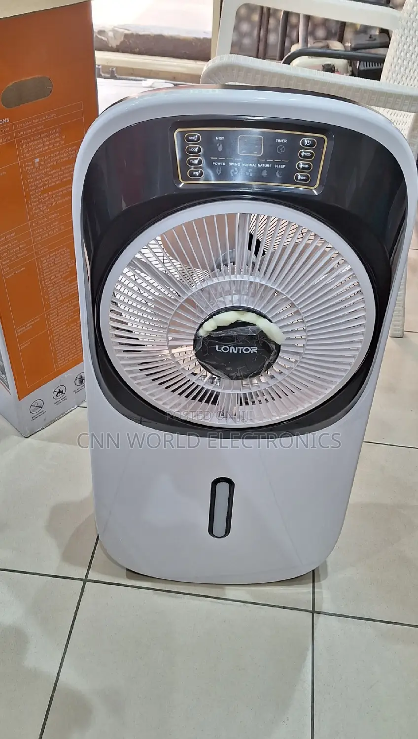 Original Lontor 12" Rechargeable Water Mist Fan Remote