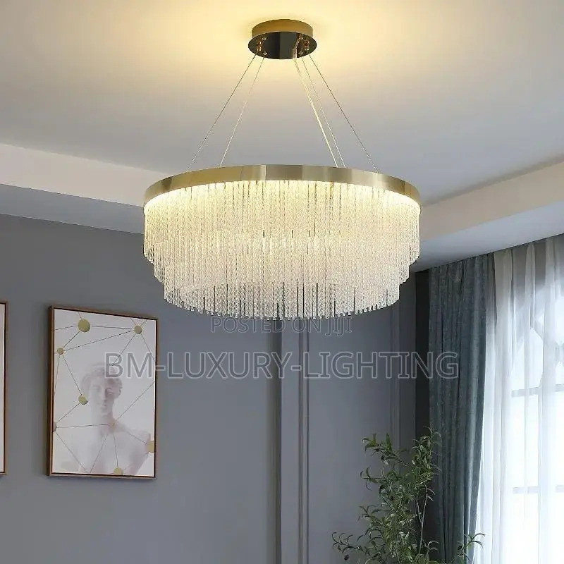 Modern Led Round Crystal Chandelier for Living Room