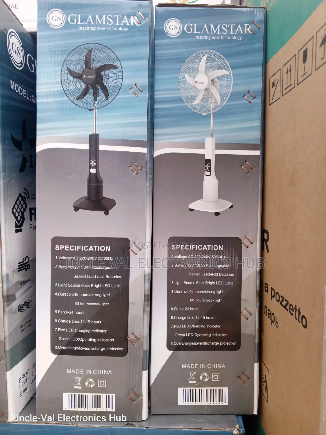 Glamstar 18" Rechargeable Fan
