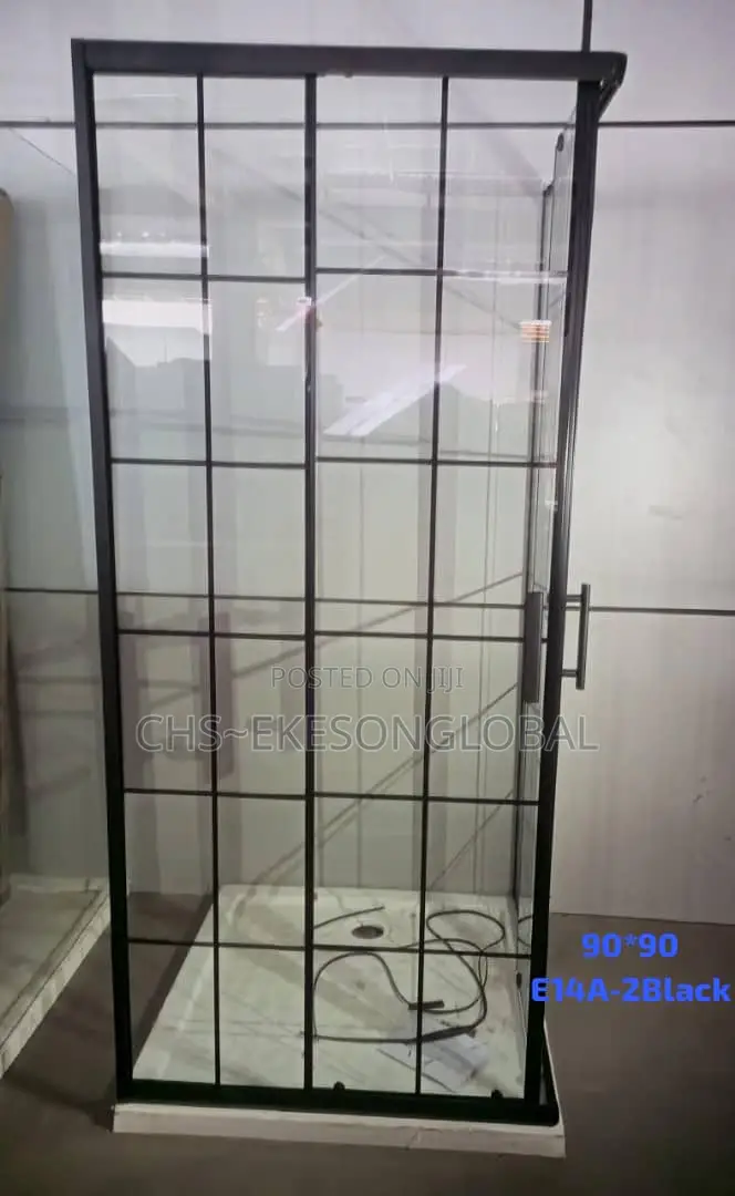 High Quality Black Shower Cubicle 6mm Tampered Glass