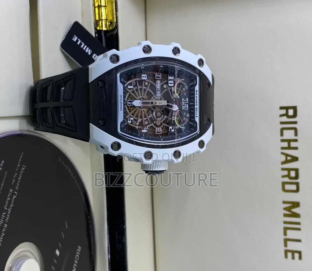 Original Richard Mille Meccanical Black Rubber Strap Watch