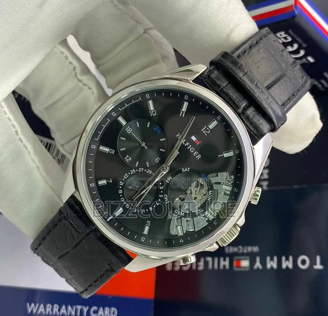 Original Hilfiger Chronograpgh Black Leather Watch