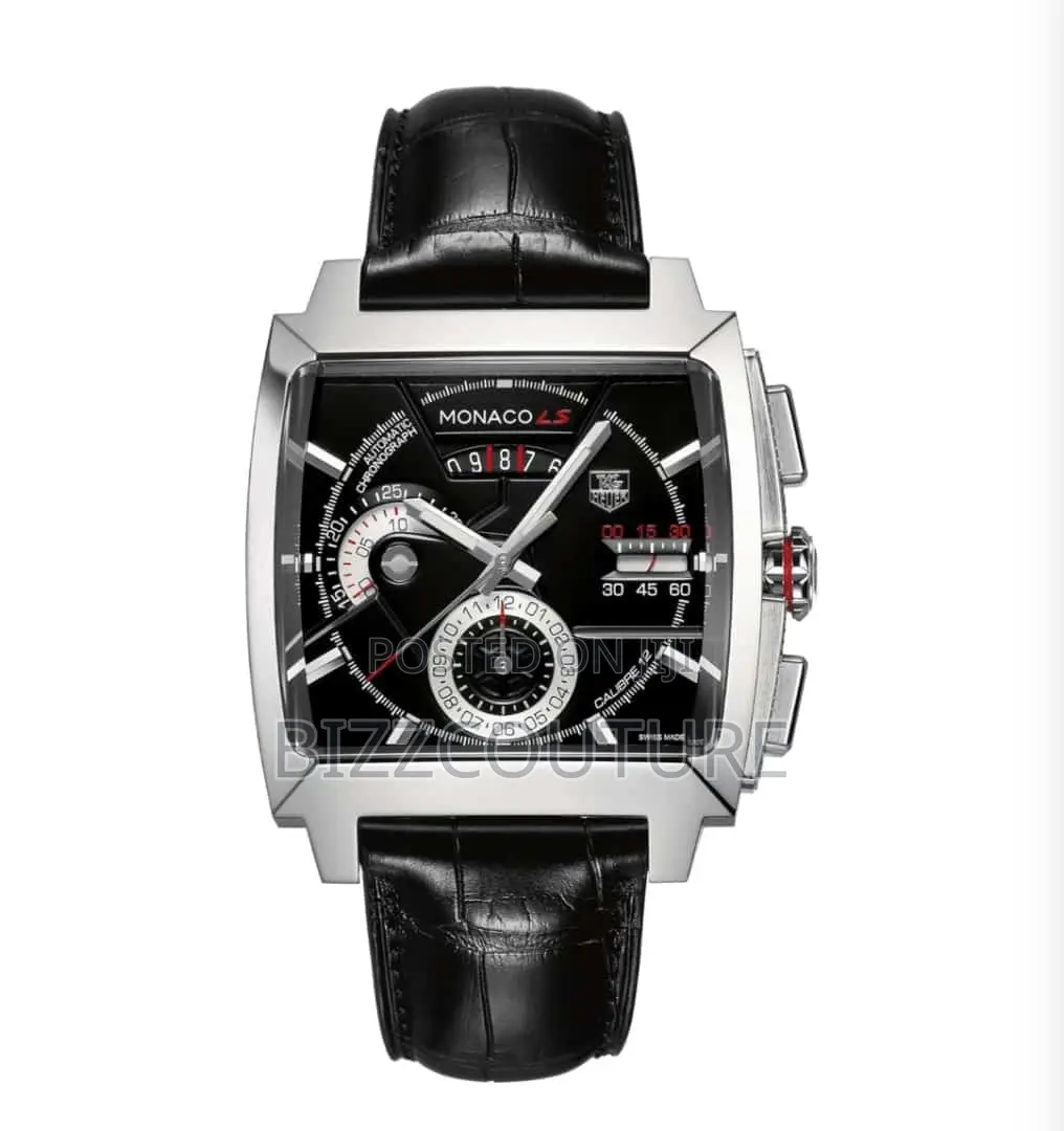 Original Tag Heuer Chronograph Black Leather Watch
