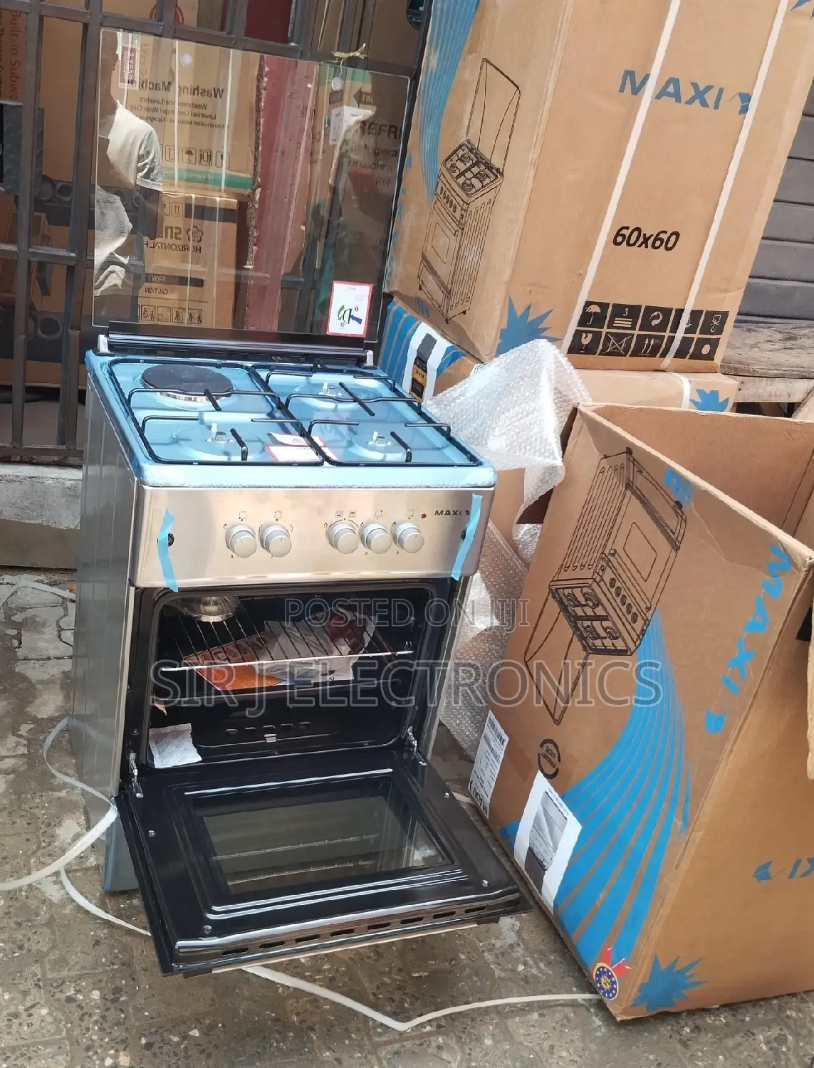 Maxi 50x50cm 4 Burners(3 Gas,1 Electric) Standing Gas Cooker
