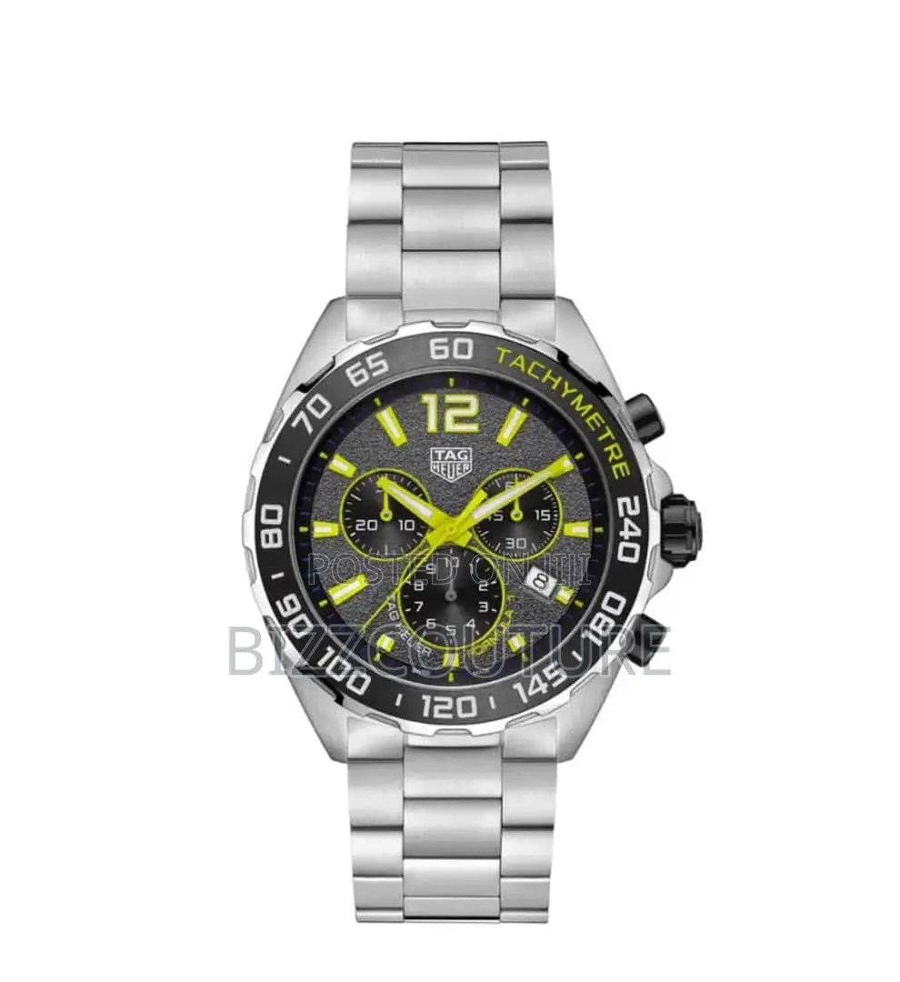 Original Tag Heuer Tachymeter Chronograph Silver Chain Watch