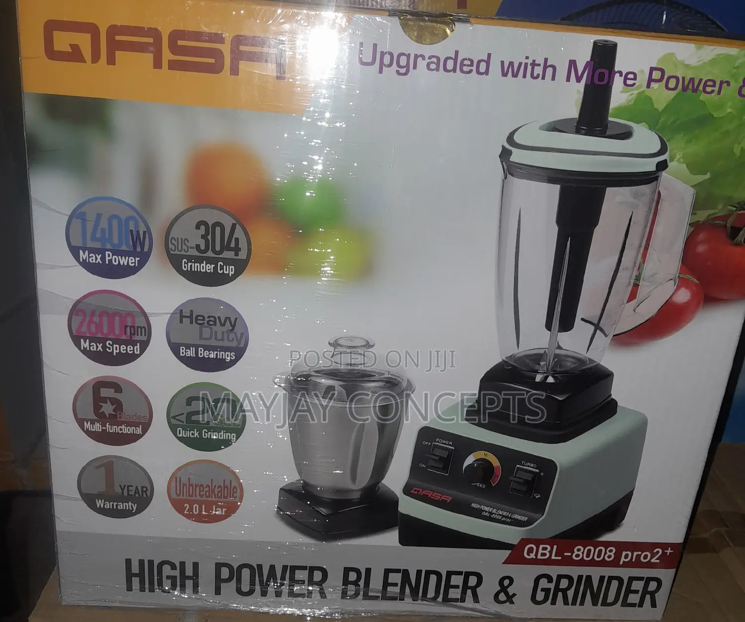 Qasa High Power Blender Grinder-Domestic Commercial Pro2+