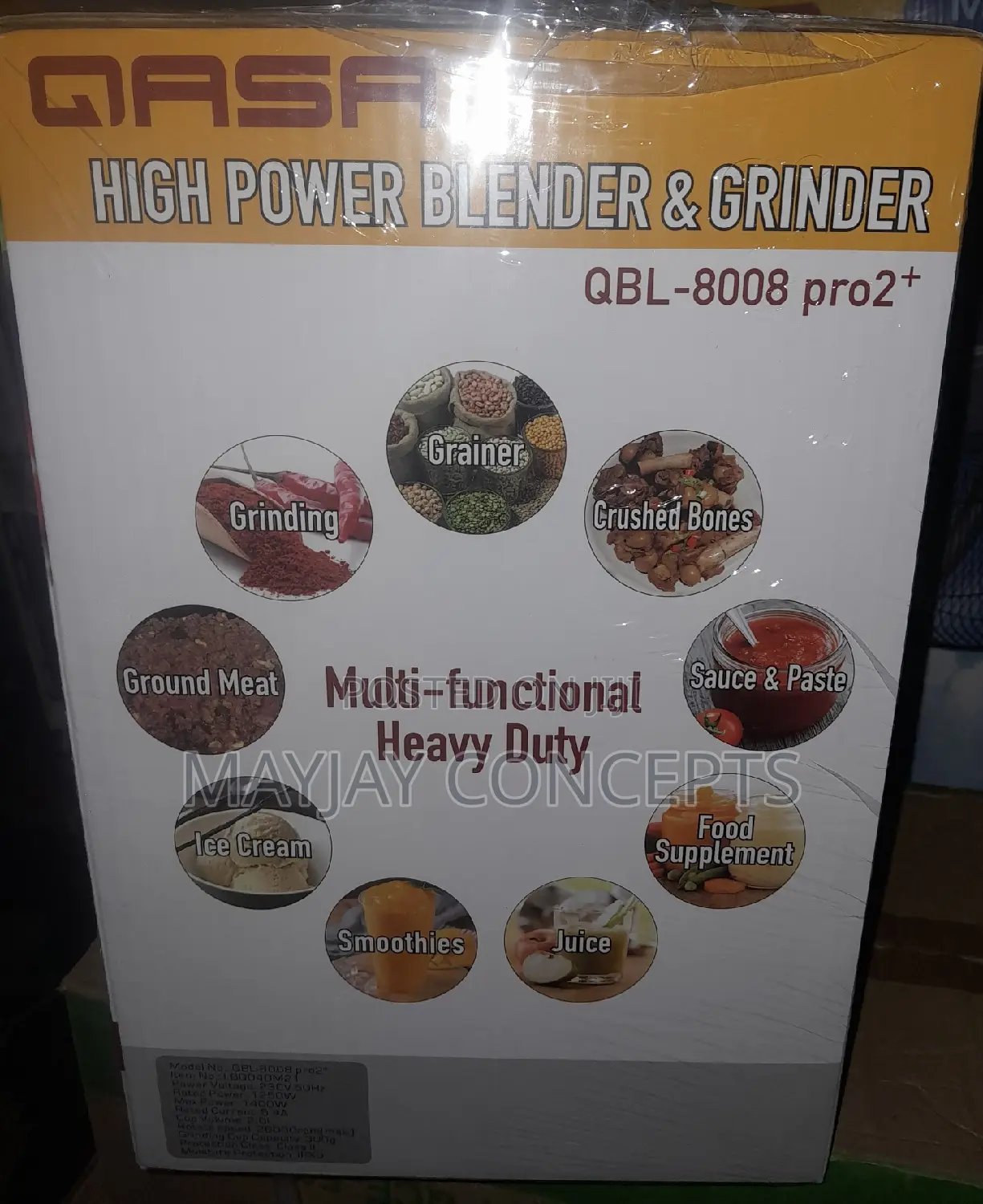 Qasa High Power Blender Grinder-Domestic Commercial Pro2+