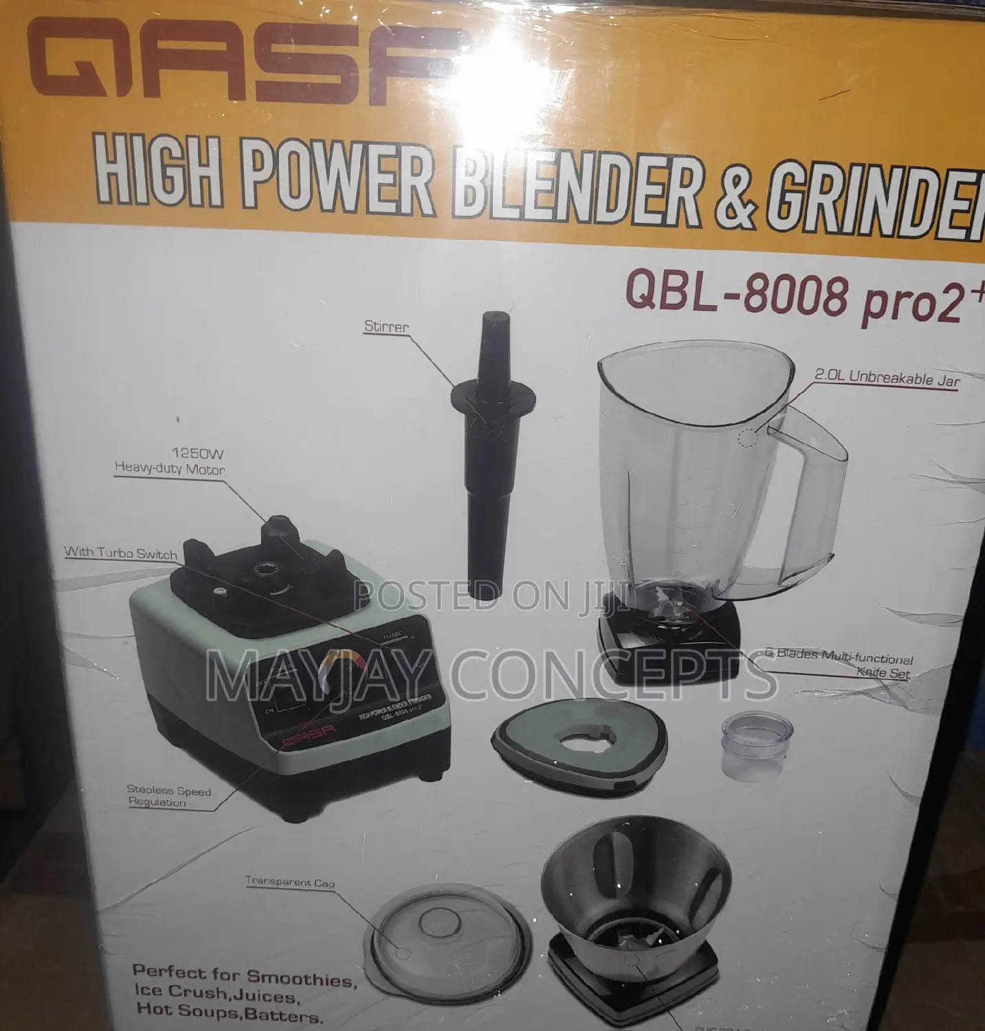 Qasa High Power Blender Grinder-Domestic Commercial Pro2+