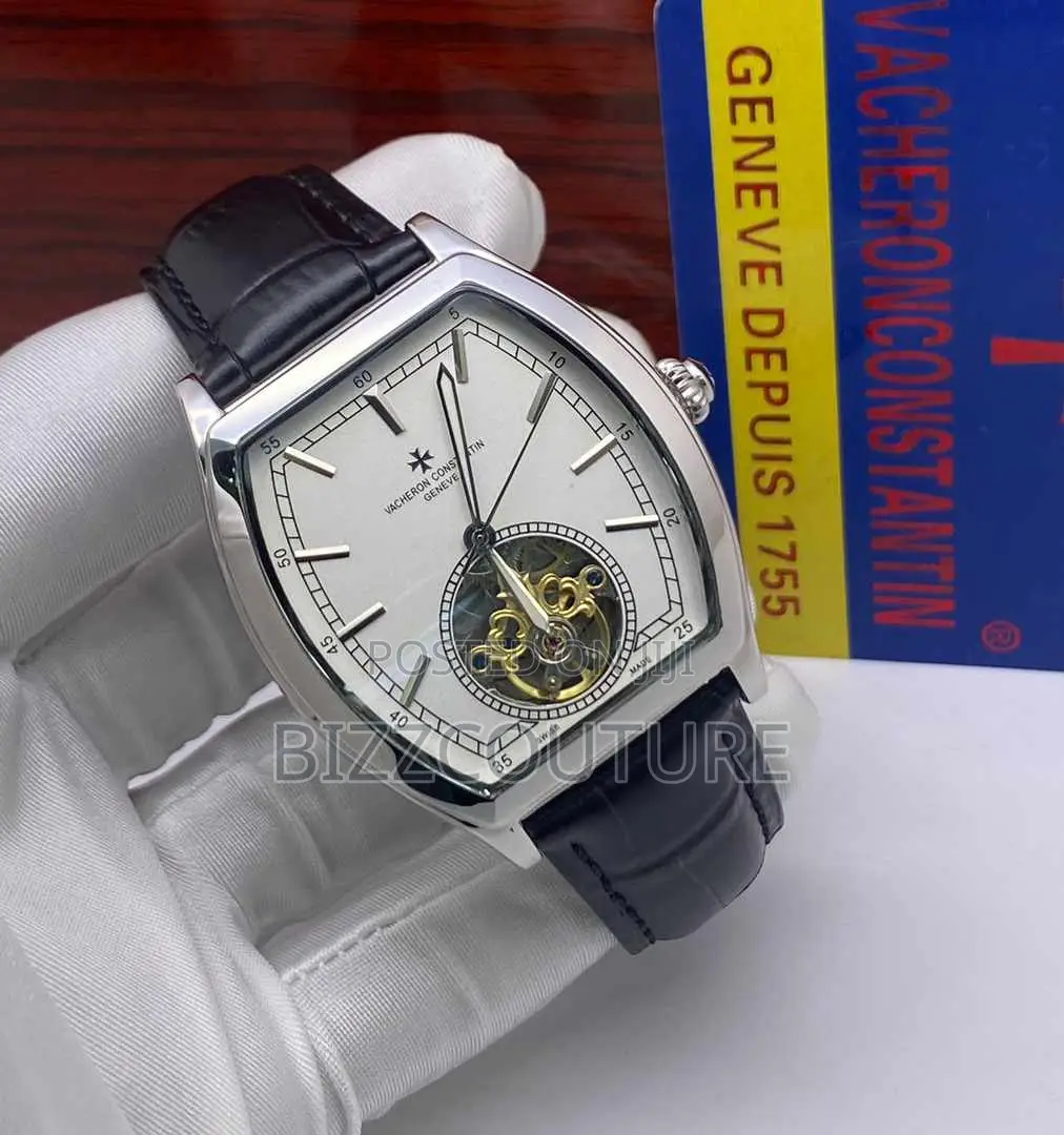 Original Vacheron Constantin Chronograph Black Leather Watch
