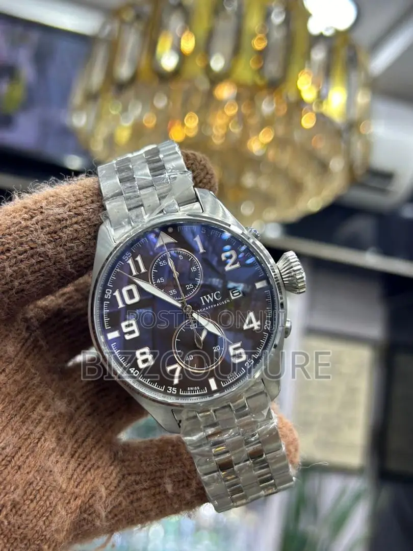 Original IWC Schaffhausen Chronograph Silver Chain Watch