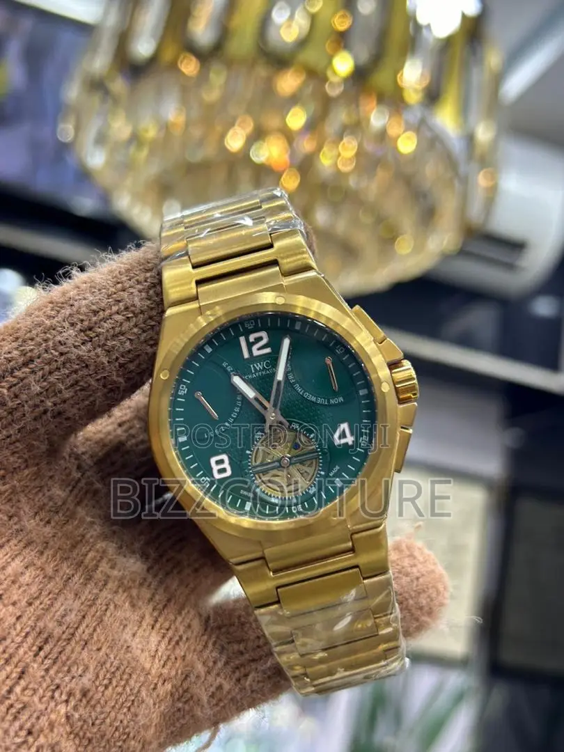 Original IWC Schaffhausen Chronograph Gold Chain Watch