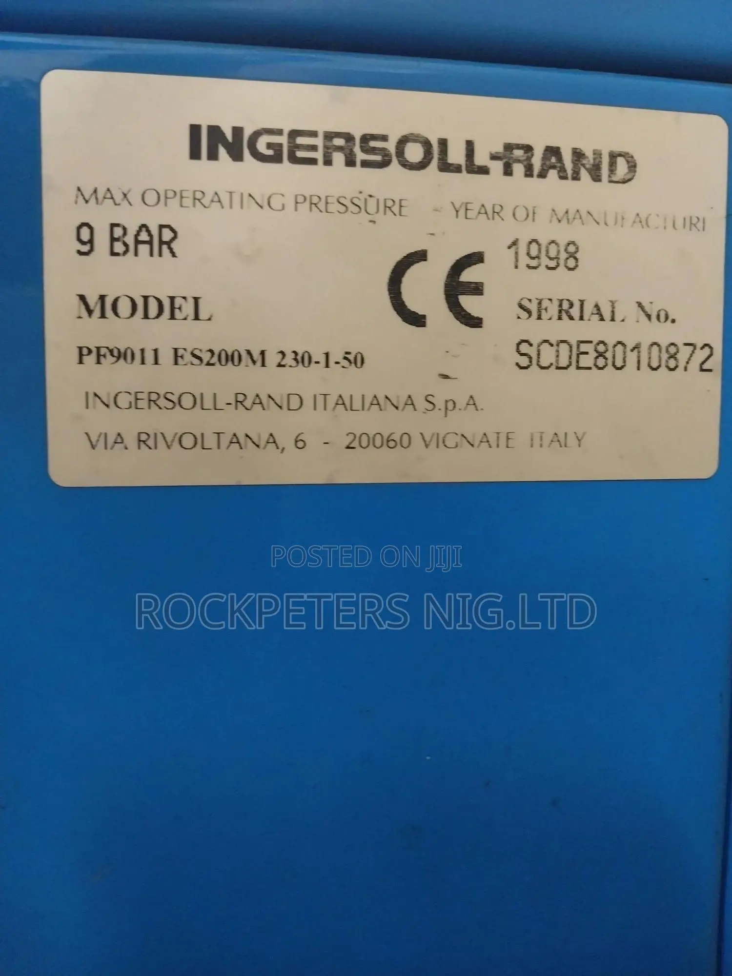 Ingersoll-Rand Euro 20 Compressor System Model ES200M