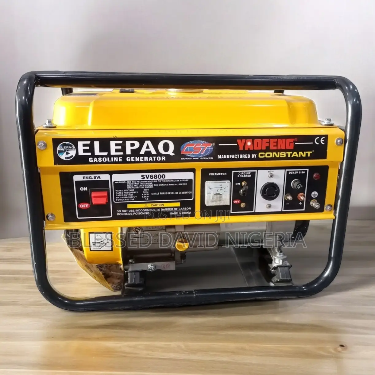 Elepaq Constant Sv6800, 4.5kva Manual Generator 100% Copper