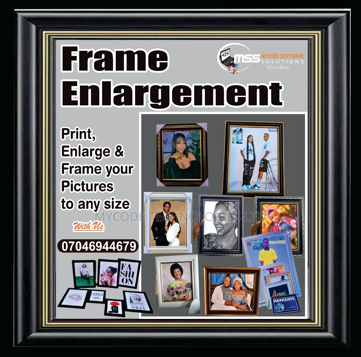 Plastic ID Card, Courier Bag, Picture Frames