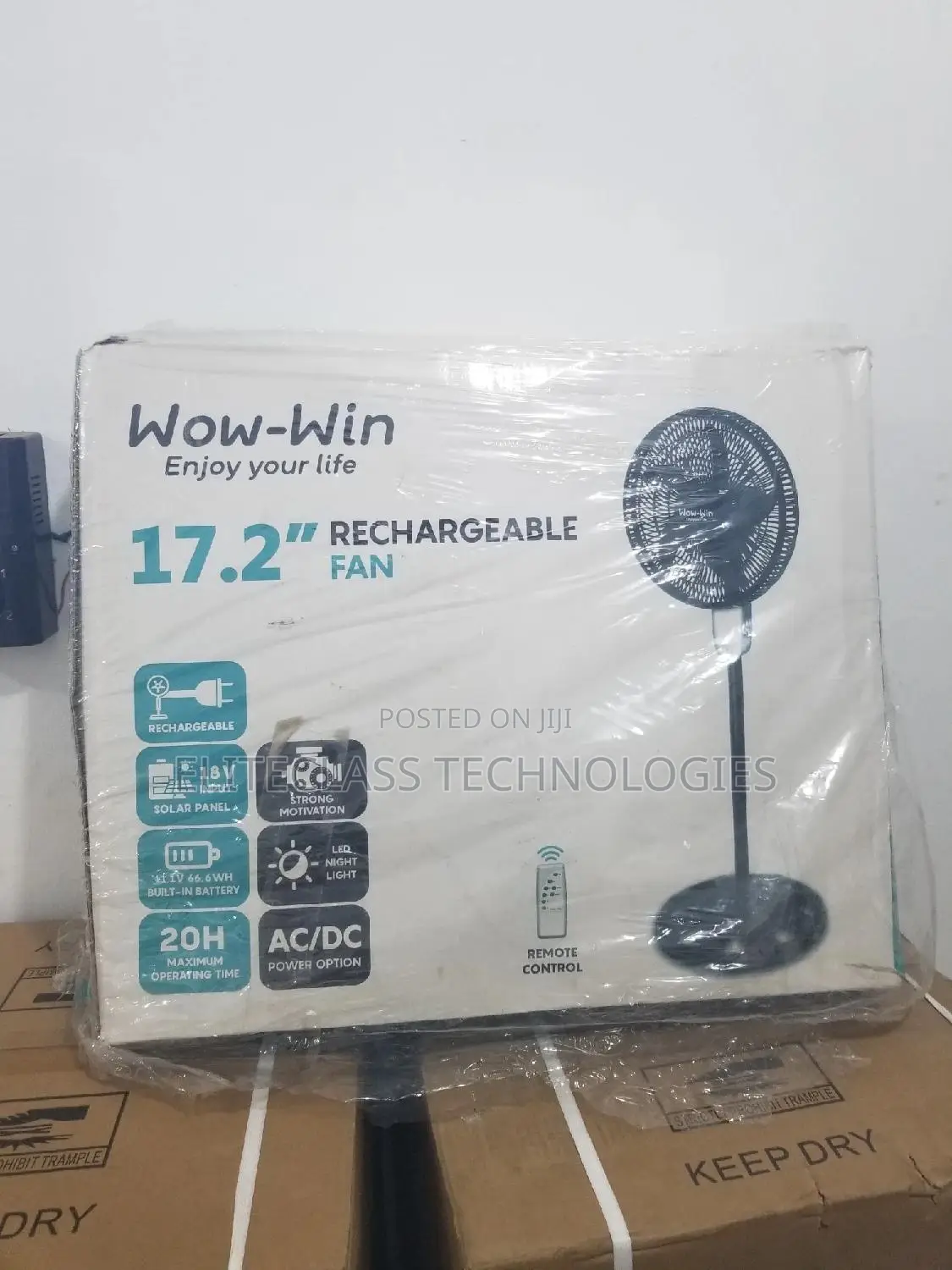 Wow-Win Rechargeable Fan 17.2" (Brand New).