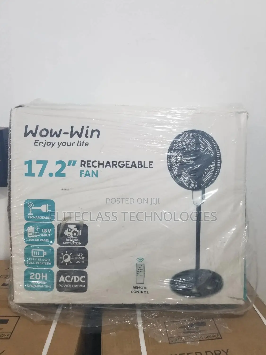 Fast Selling Wow-win Rechargeable Fan 17.2".
