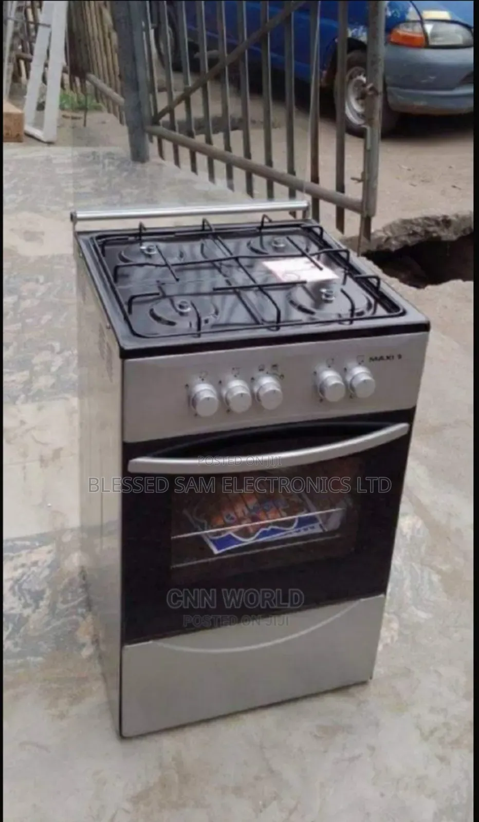 Brand New>Maxi Standing 4 Burner Gas Cooker Manuel >Oven