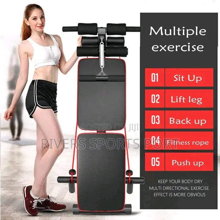Foldable Sit Up Situp Bench With Rope,Spring Booster, Pushup