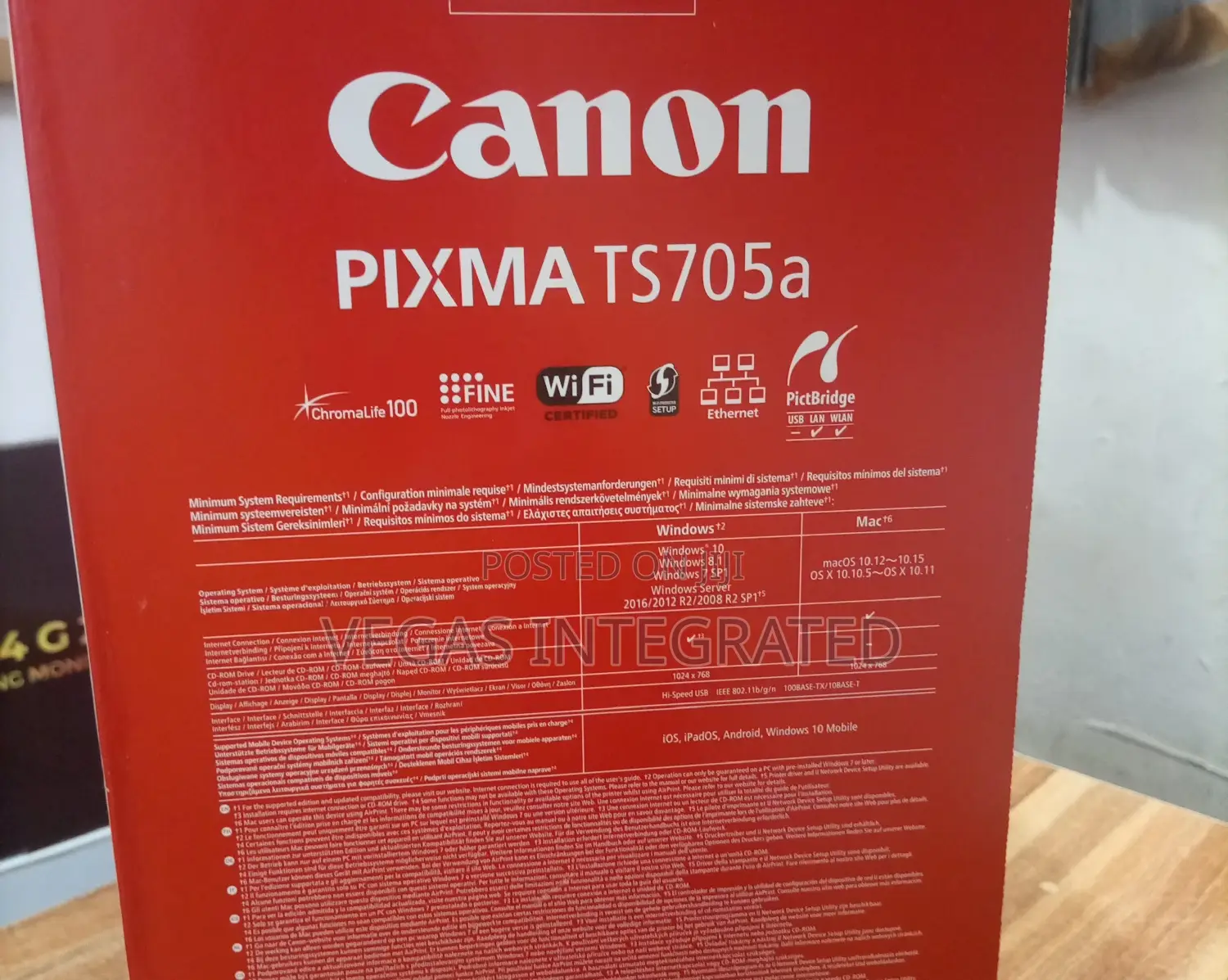 Canon Pixma Ts705a Photo Cd Idcard A4 Paper Wireless Printer