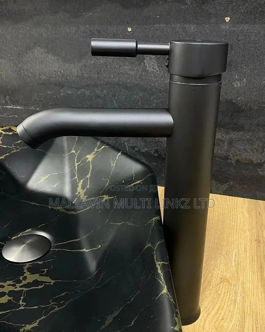 Long Matte Black Wash Hand Basin Mixer Faucet Taps