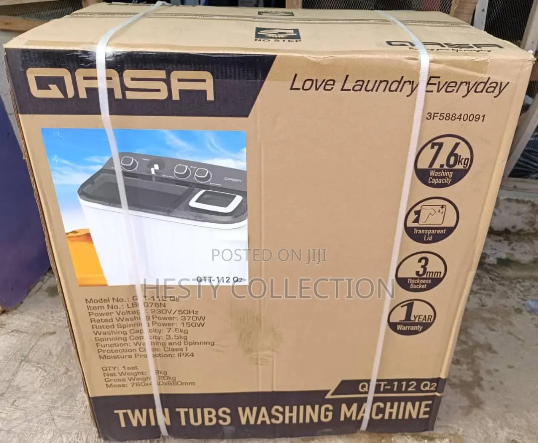 7.6kg Qasa Twin Tub Washing Machine
