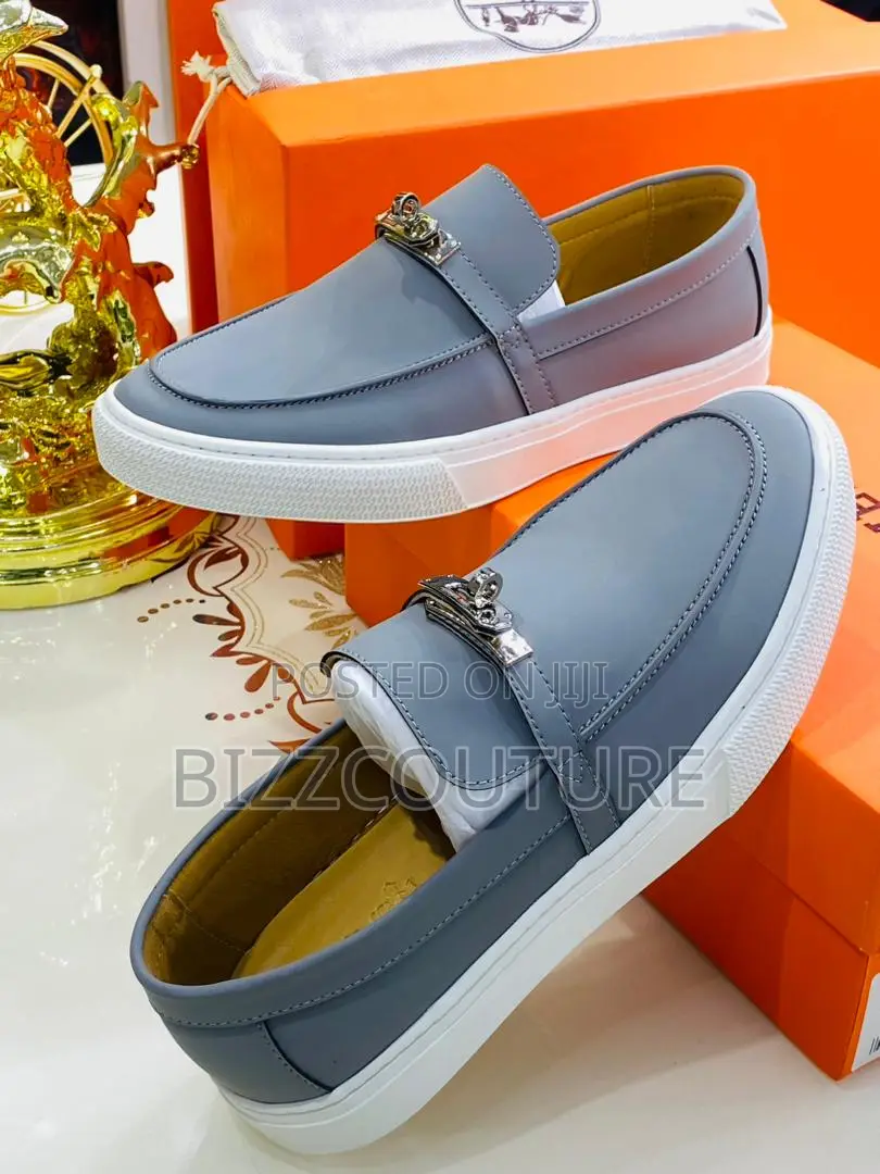 Original HERMES LEATHER SLIP-ONS Sneakers Available in Store