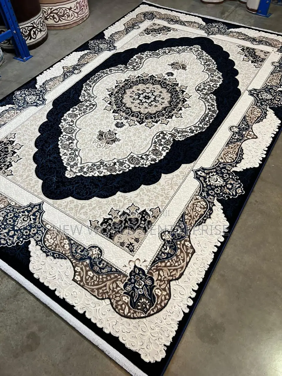 Darker Blue Color Persian Centre Rug
