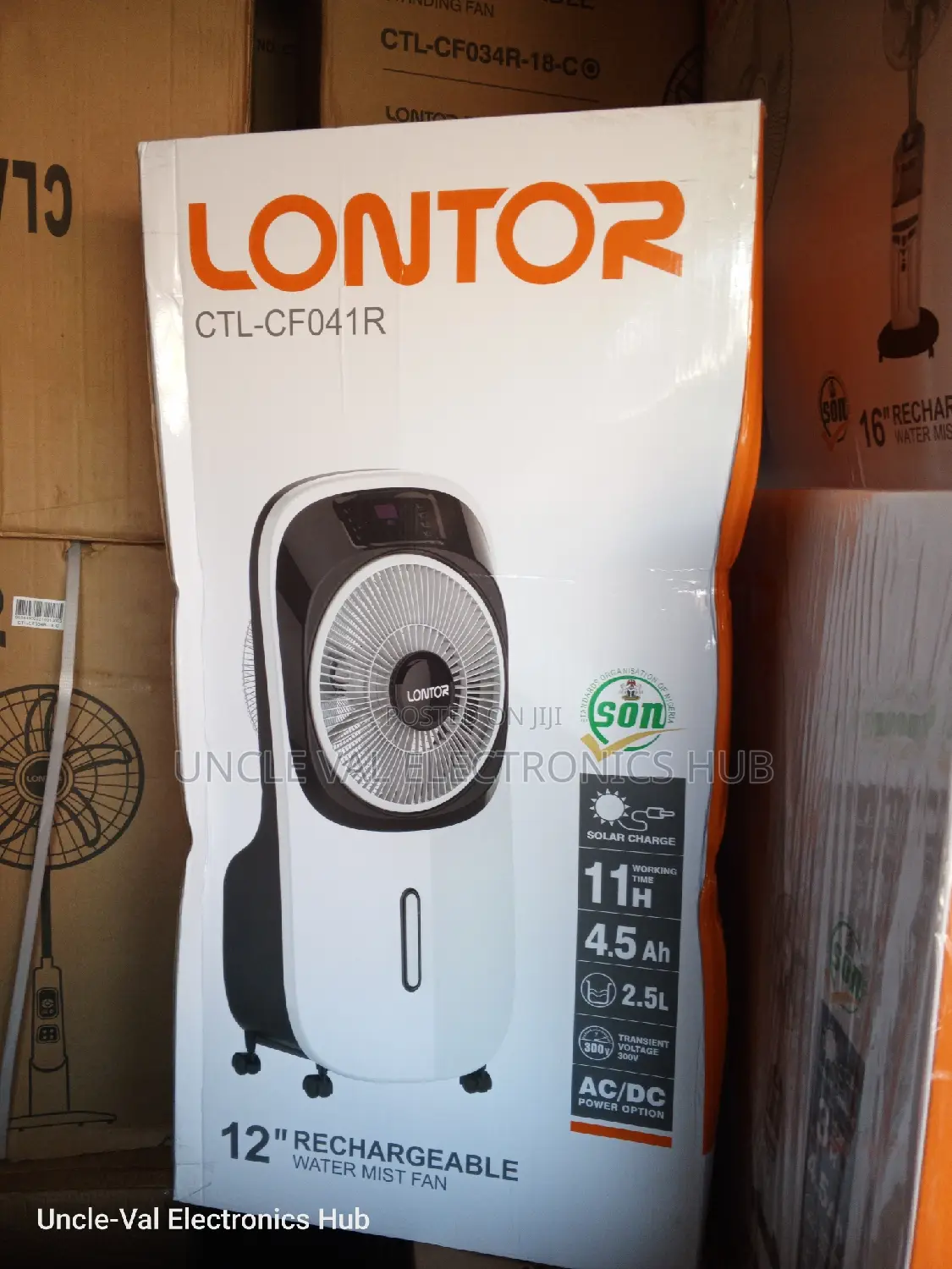 Lontor 12" Rechargeable Water Mist Fan