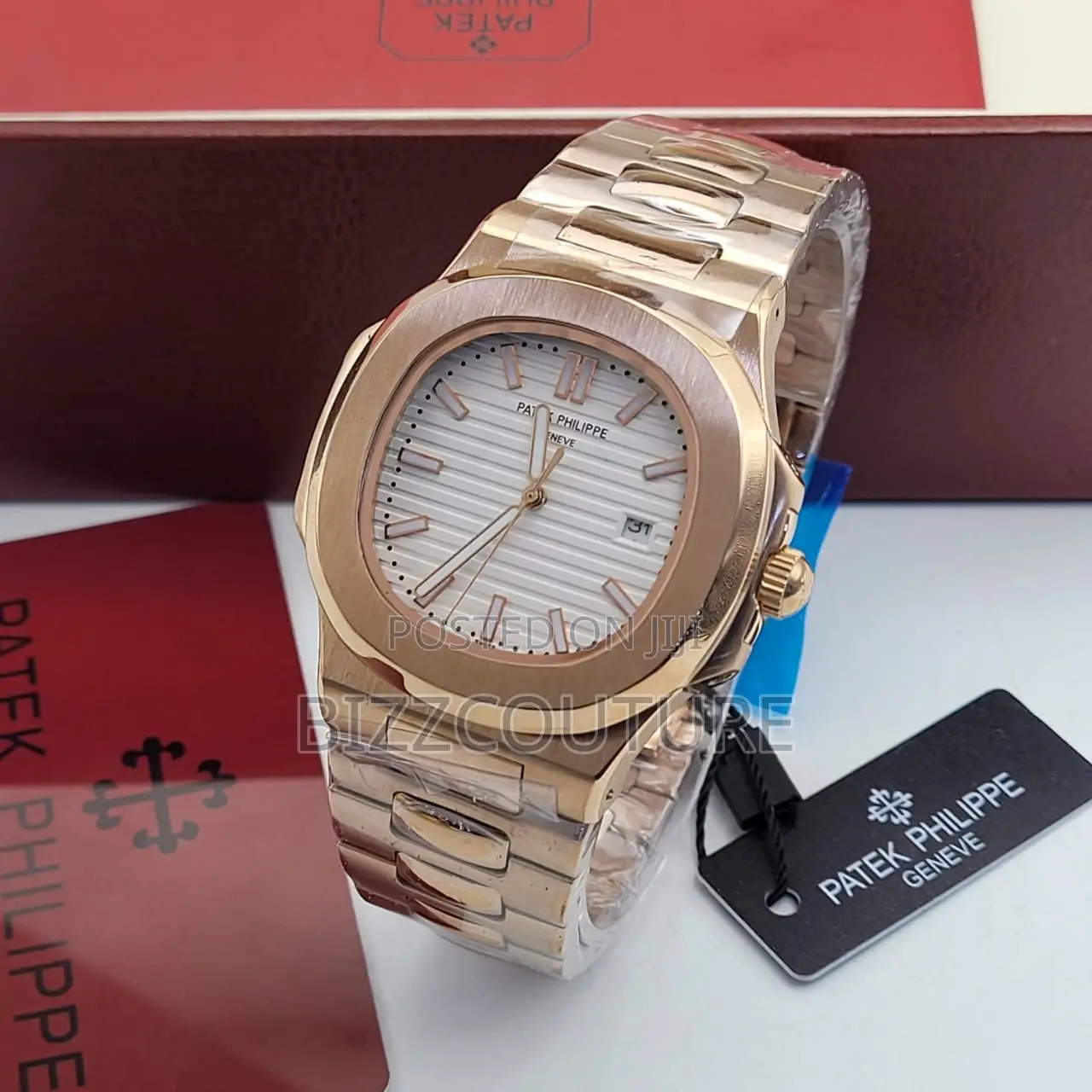 Original PATEK Pilippe White Dail Rose Gold Chain Watch