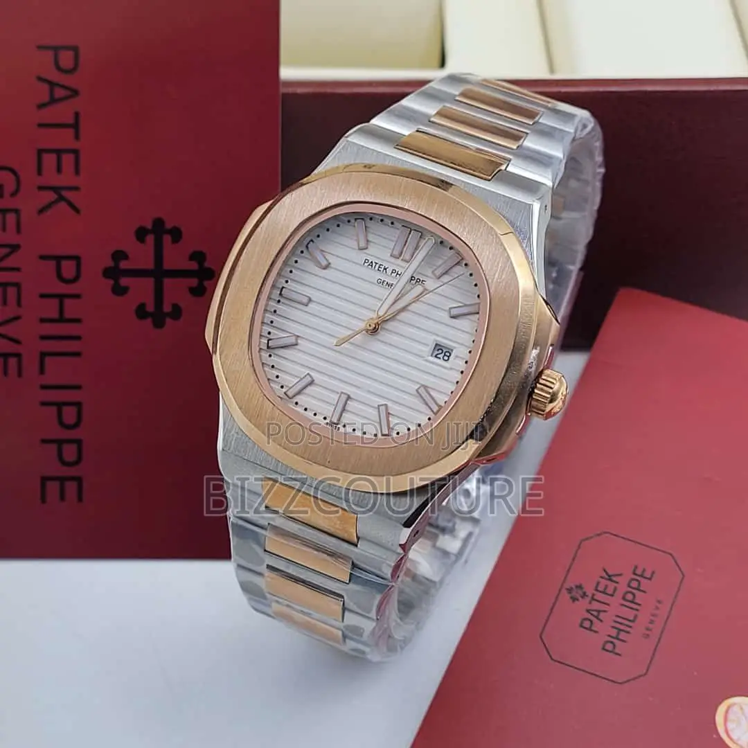 Original PATEK PHILIPPE Silver and Gold Chain Watch in Store