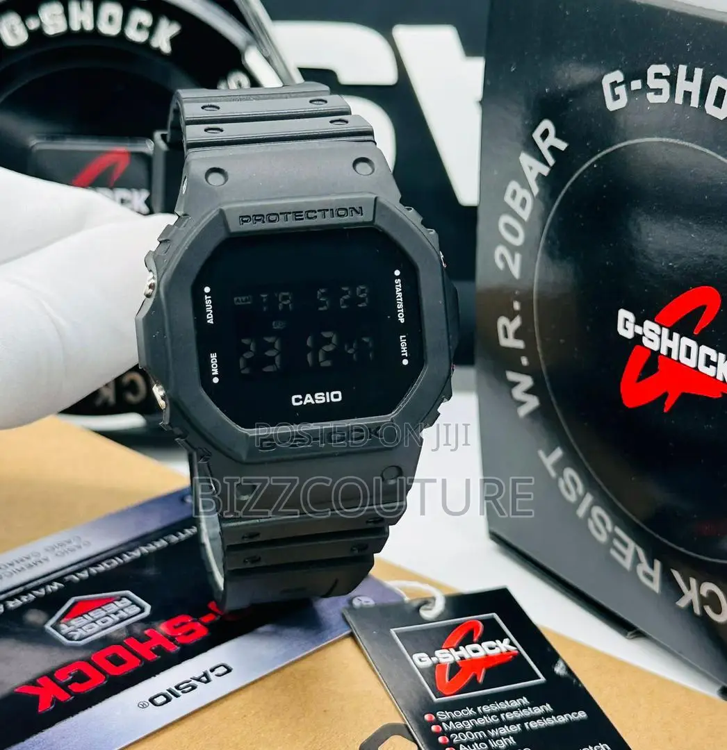 Original Casio G-Shock Digital Black Rubber Strap Watch