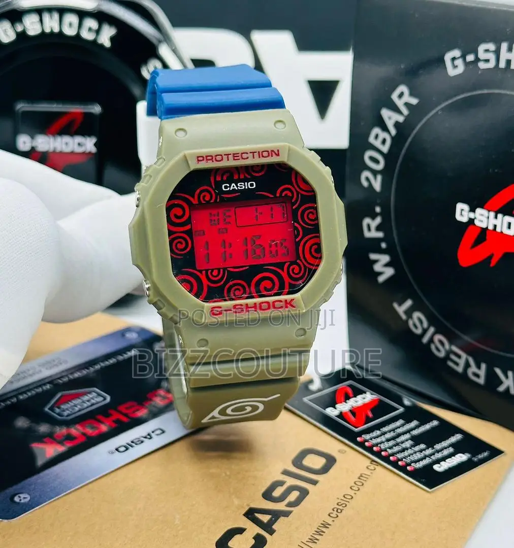 Original Casio G-Shock Red Dail Gray and Blue Strap Watch