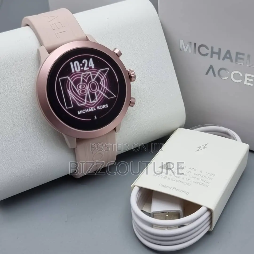 Original Micael Kors Pink Rubber Smart Watch Is Available